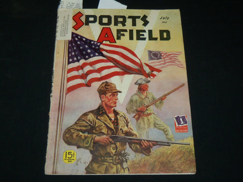 1942 JULY SPORTS AFIELD MAGAZINE - AMERICAN FLAG COVER - J 6093