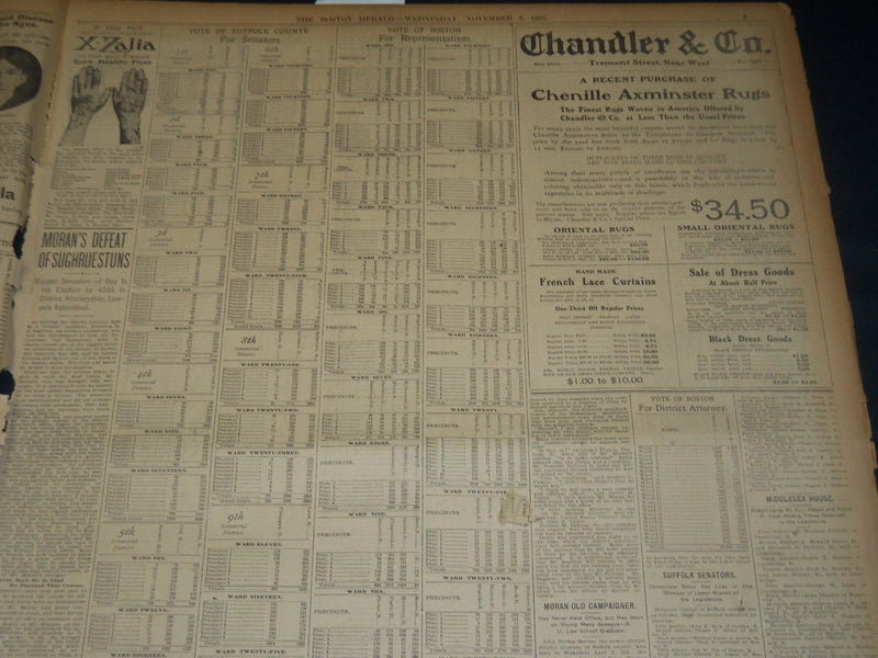 1905 NOVEMBER 8 THE BOSTON HERALD - JEROME MCCLELLAN WIN IN NEW YORK - BH 261