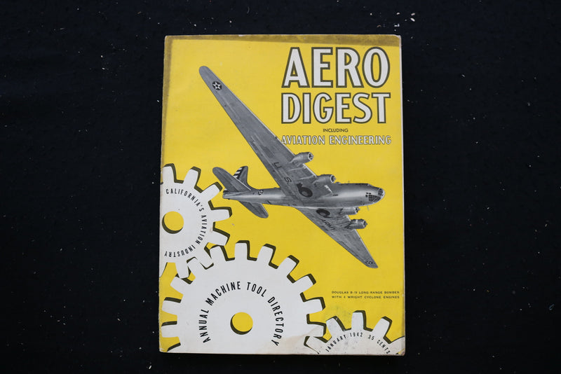 1942 JANUARY AERO DIGEST MAGAZINE - DOUGLAS B-19 BOMBER COVER - E 10727