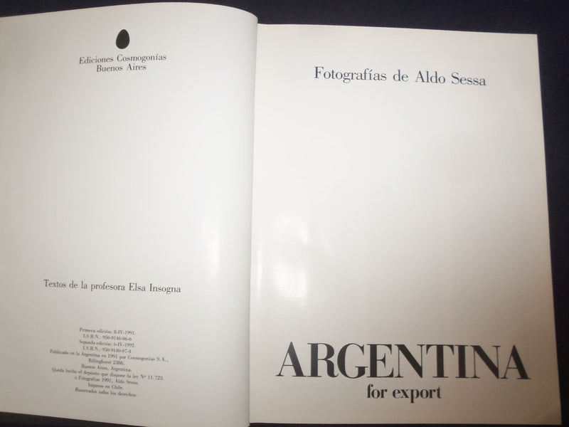 1991 ARGENTINA FOR EXPORT HARDCOVER BOOK BY ALDO SESSA-ENGLISH/SPANISH - KD 8805