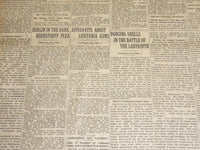 1915 JUNE 3 NEW YORK TIMES - AFFIDAVITS ABOUT LUSITANIA GUNS - NT 7693
