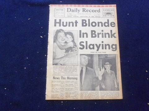 1958 JUNE 20 BOSTON RECORD AMERICAN NEWSPAPER-HUNT BLONDE BRINK SLAYING-NP 6266
