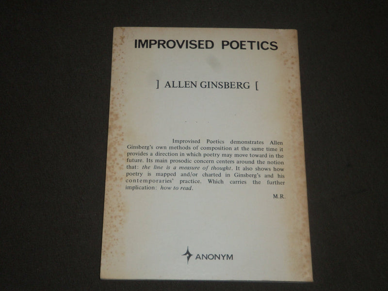 1972 IMPROVED POETICS EDITED BY MARK ROBINSON SOFTCOVER BOOK - J 2385