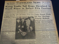 1941 AUGUST 26 CLEVELAND NEWS NEWSPAPER - NINTH PLACE AS SAFEST CITY - NT 7408