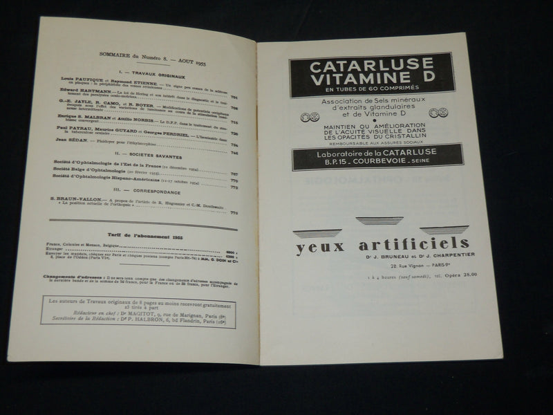 1955-1957 ANNALES D'OCULISTIQUE FRENCH JOURNALS LOT OF 19 ISSUES - WR 336A