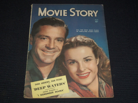 1948 MAY MOVIE STORY MAGAZINE - DANA ANDREWS & JEAN PETERS COVER - E 12459