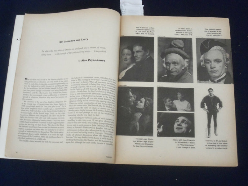 1961 FEBRUARY THEATRE ARTS MAGAZINE - LAURENCE OLIVIER COVER - ST 6830
