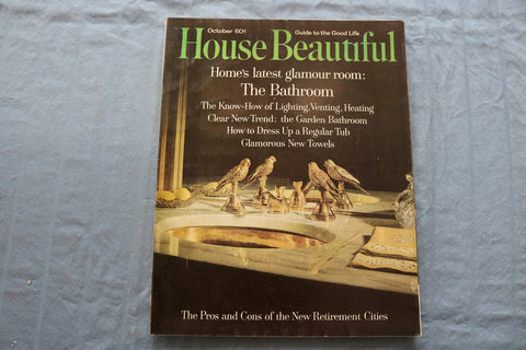 1964 OCTOBER HOUSE BEAUTIFUL MAGAZINE - PROS/CONS NEW RETIREMENT CITIES - E 9391