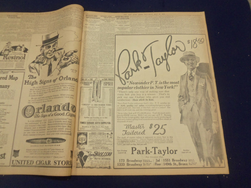 1919 MAY 31 NEW YORK TIMES - NC-4 STARTED AGAIN FOR PLYMOUTH - NT 9253
