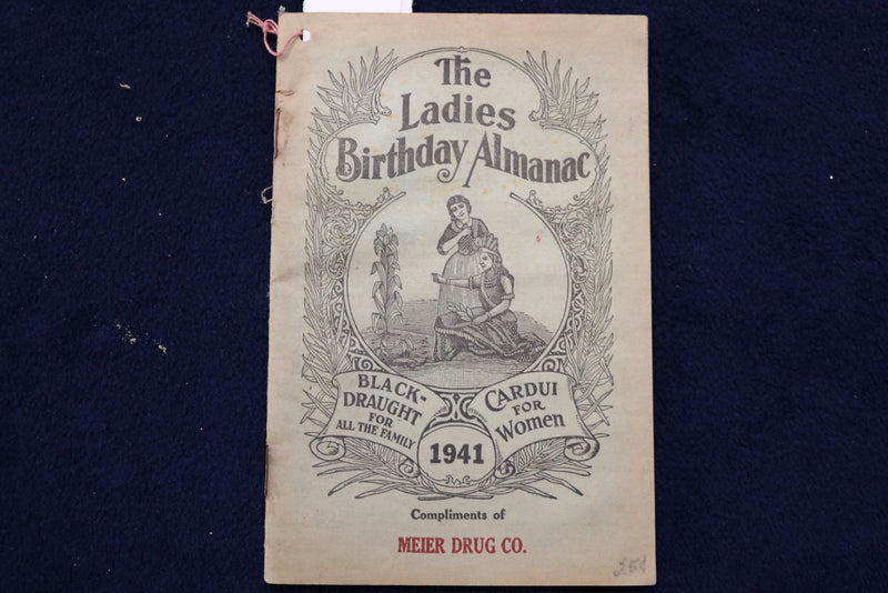 1941 THE LADIES BIRTHDAY ALMANAC - MEIER DRUG CO. - INDIANA - SOFTCOVER - K 1495