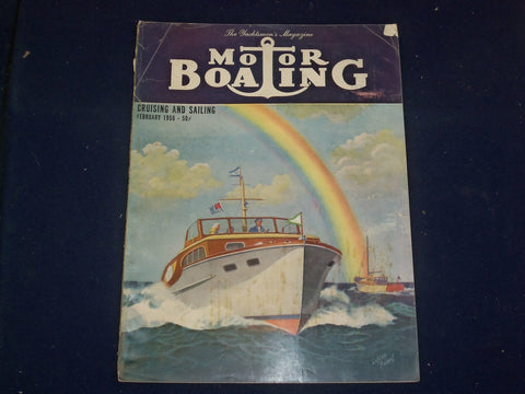 1956 FEBRUARY MOTOR BOATING MAGAZINE - THE YACHTSMEN'S MAGAZINE - B 6621