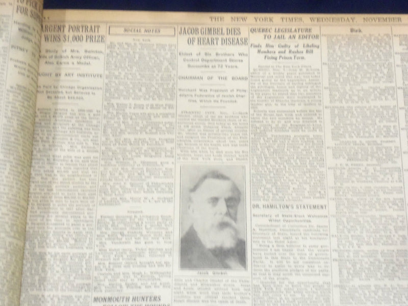 1922 NOVEMBER 8 NEW YORK TIMES - SMITH SWEEPS STATE, WINS BY 375,000 - NT 8421
