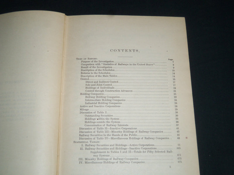 1906 INTERCORPORATE RELATIONSHIPS OF RAILWAYS IN THE UNITED STATES BOOK- KD 5486