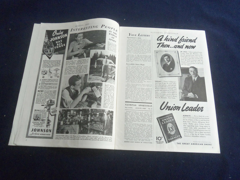 1938 AUGUST NATIONAL SPORTSMAN MAGAZINE - NICE ILLUSTRATED COVER - SP 4712U
