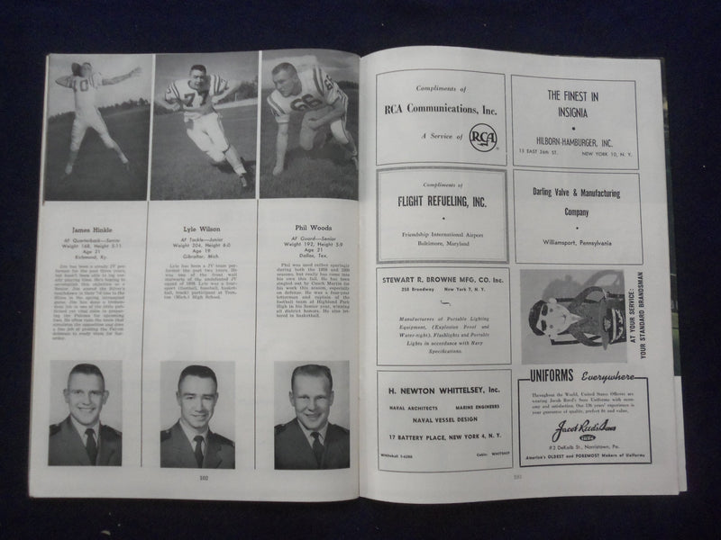1960 OCTOBER 15 NAVY-AIR FORCE FOOTBALL PROGRAM - BALTIMORE STADIUM - K 141