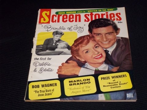 1957 JANUARY SCREEN STORIES MAGAZINE - DEBBIE REYNOLDS EDDIE FISHER - E 15856