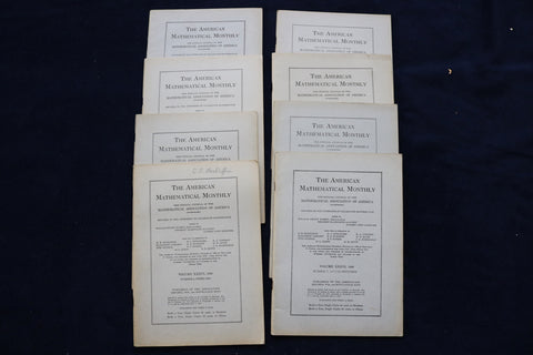 1929 THE AMERICAN MATHEMATICAL MONTHLY MAGAZINE - LOT OF 8 - O 3482