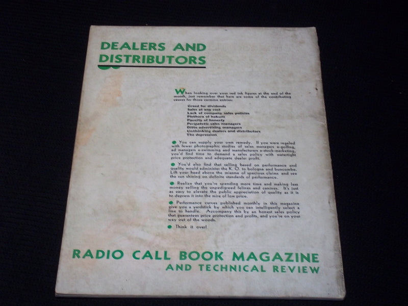 1931 NOVEMBER RADIO CALL BOOK & TECHNICAL REVIEW MAGAZINE NICE COVER - E 6301