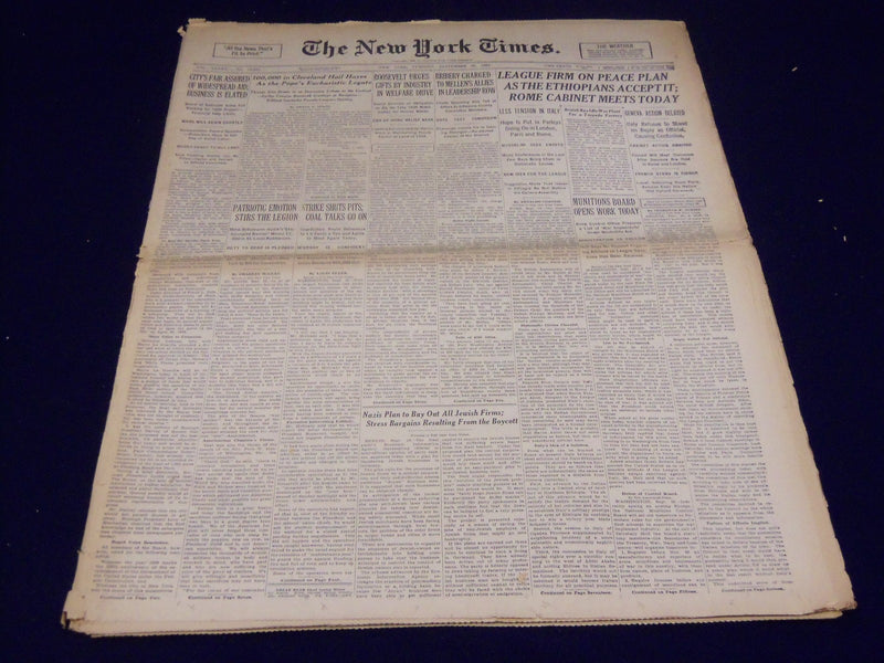 1935 SEPTEMBER 24 NEW YORK TIMES - ETHIOPIANS ACCEPT PEACE PLAN - NT 3792