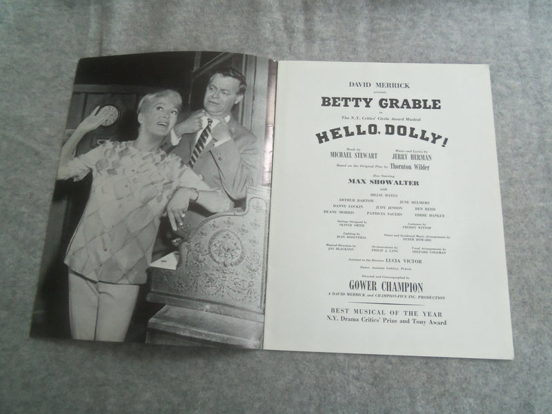 1965 HELLO, DOLLY! PROGRAM - BETTY GRABLE - DENVER AUDITORIUM THEATRE - J 7633