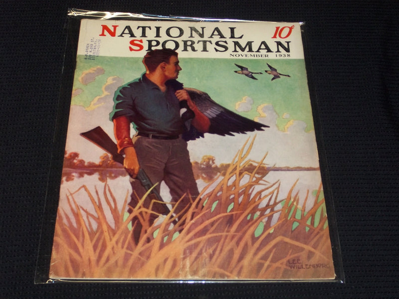 1938 NOVEMBER NATIONAL SPORTSMAN MAGAZINE NICE ILLUSTRATED FRONT COVER - E 81