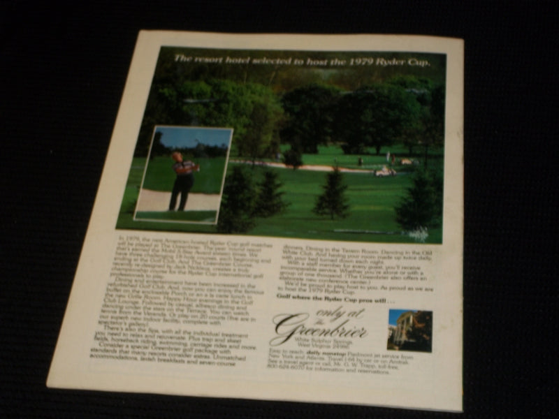 1978 SEPTEMBER 29 GOLF WORLD MAGAZINE - TOM WATSON FRONT COVER - E 6699