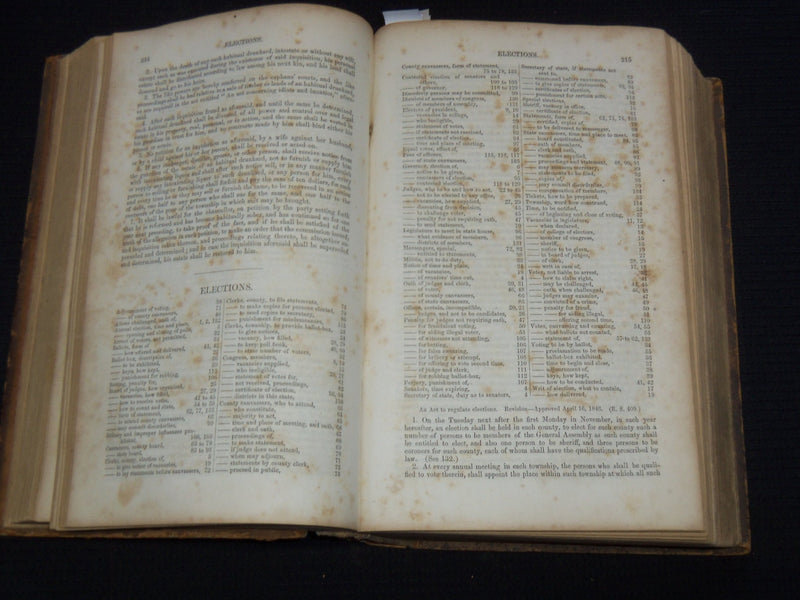 1855 A DIGEST TOF THE LAWS OF NEW JERSEY BOOK - ELMER & NIXON - KD 5981L