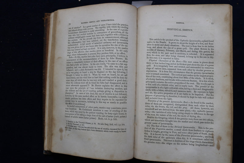 1856 LECTURES OF MATERIA MEDICA AND THERAPEUTICS HARDCOVER BOOK BY - KD 9436