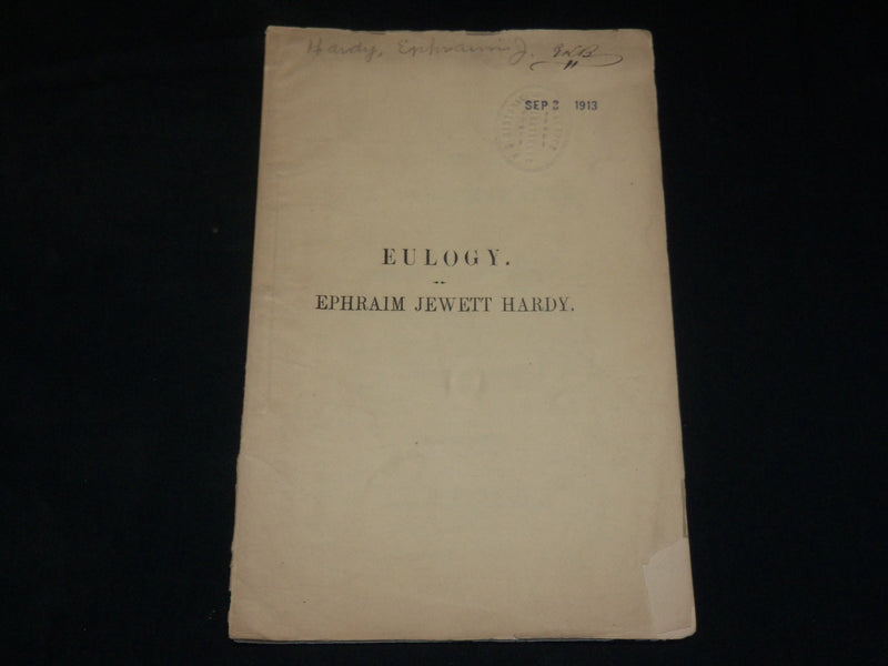 1857 A EULOGY ON THE LIFE & CHARACTER OF EPHRAIM JEWETT HARDY - J 6074