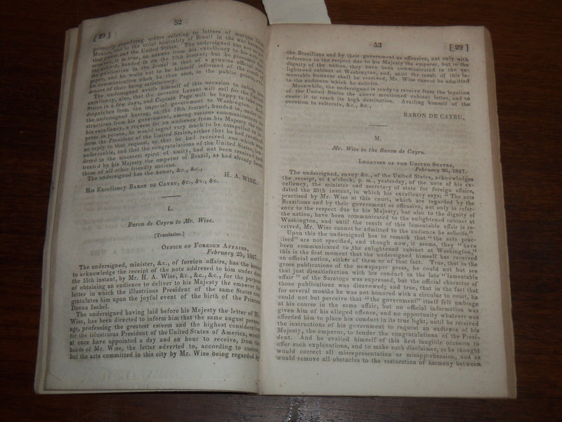 1848 MARCH 22 PRESIDENT JAMES K. POLK MESSAGE - MR. WISE - K 1237