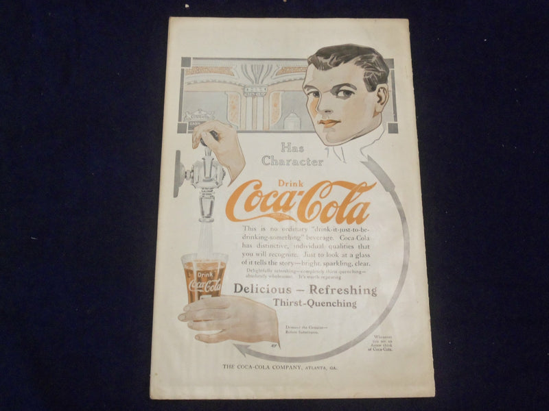 1913 AUGUST 14 LESLIE'S WEEKLY MAGAZINE - COCA-COLA AD BACK PAGE - ST 6090