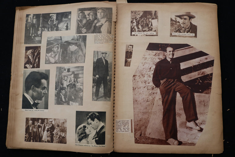1940'S MOVIE STAR SCRAPBOOK - HUMPHREY BOGART - HENRY FONDA-CLARK GABLE- E 24889