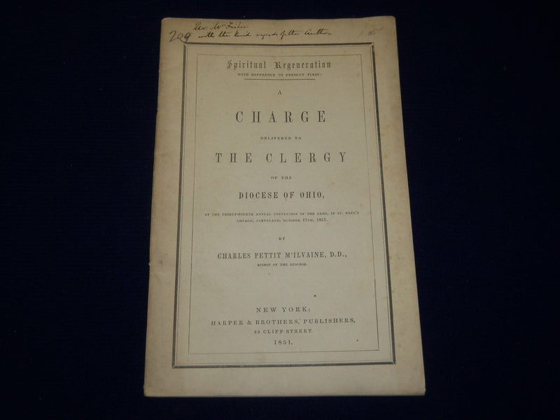 1851 A CHARGE TO THE DIOCESE OF OHIO BY CHARLES PETTIT M'ILVAINE - J 4560