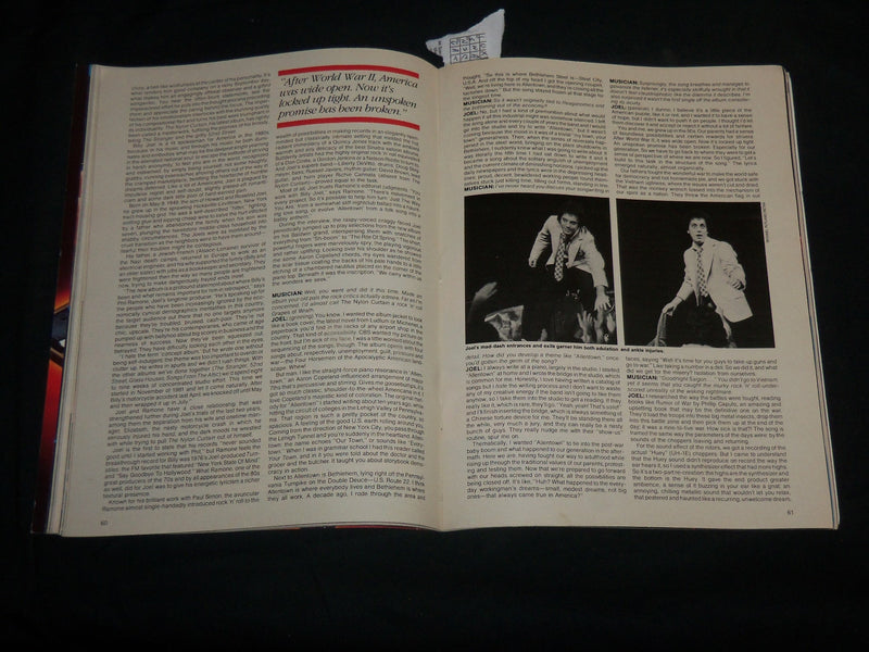 1982 DECEMBER MUSICIAN MAGAZINE - BILLY JOEL COVER - 5th ANNIV ISSUE - J 6783
