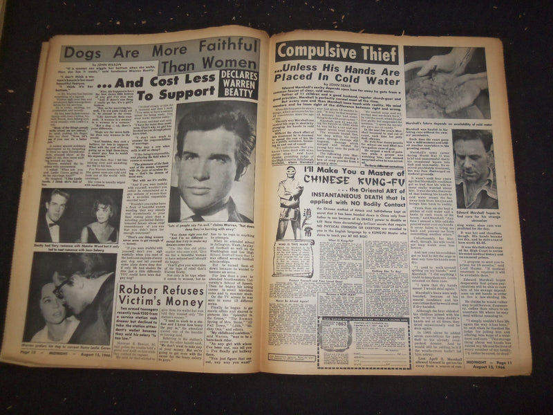 1966 AUGUST 15 MIDNIGHT NEWSPAPER - CHILDREN'S FACES ROT FROM CANCER - NP 7367
