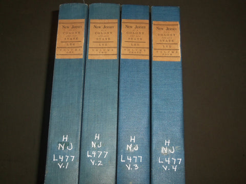 1902 NEW JERSEY AS A COLONY AND AS A STATE BY FRANCIS BAZLEY 4 VOLUMES - R 785
