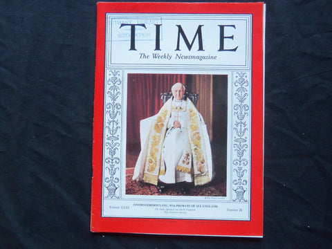 1937 MAY 24 TIME MAGAZINE - COSMO GODON LANG - T 564