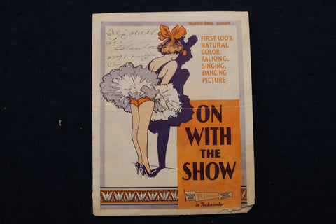 1929 ON WITH THE SHOW MOVIE PROGRAM - K 1781
