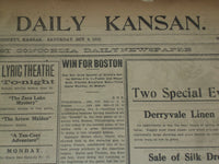1915 OCTOBER 8-13 CONCORDIA DAILY KANSAN NEWSPAPER - WORLD SERIES - NP 3805