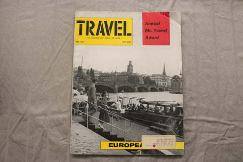 1957 APRIL TRAVEL MAGAZINE - EUROPEAN ISSUE COVER - B 454M