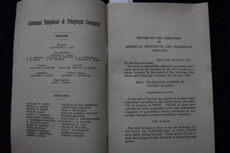 1910 AMERICAN TELEPHONE & TELEGRAPH COMPANY ANNUAL REPORT - K 1477