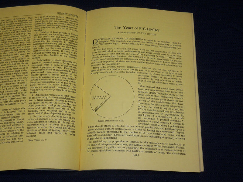 1945-1947 PSYCHIATRY JOURNAL OF BIOLOGY & PATHOLOGY LOT OF 2 ISSUES - WR 505D