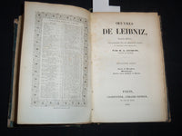 1842 OEUVRES DE LEIBNIZ FRENCH VOLUME BY M. A. JACQUES - PART 1 & 2 - KD 4815H