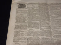 1843 AUGUST 14 THE DAILY MADISONIAN NEWSPAPER - JOHN TYLER -WASHINGTON- NP 3877G