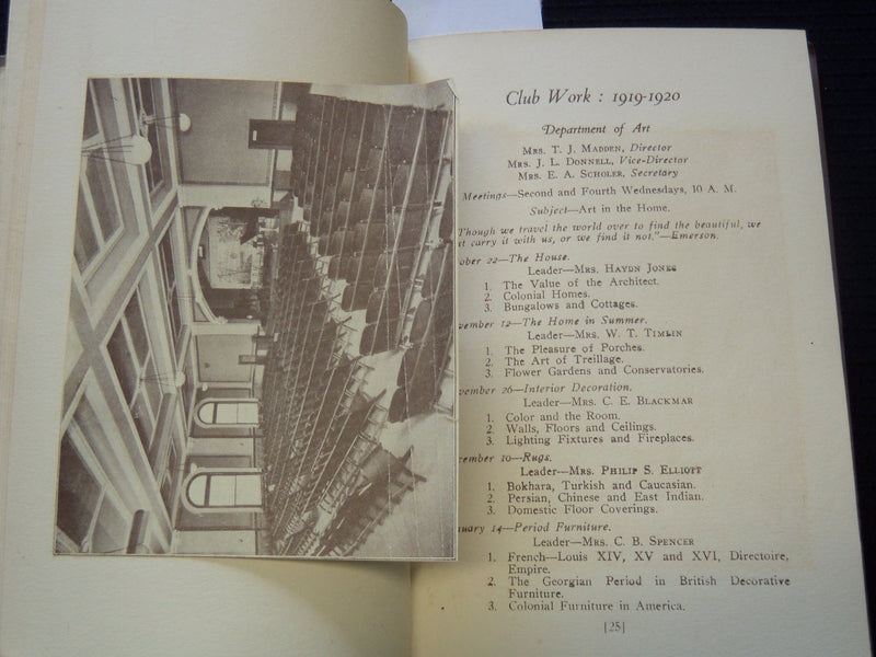 1919-1920 KANSAS CITY ATHENAEUM YEAR BOOK - J 7316