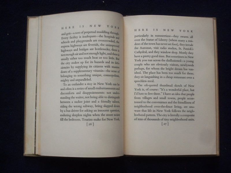 1949 HERE IS NEW YORK HARDCOVER BOOK BY E. B. WHITE - KD 8652
