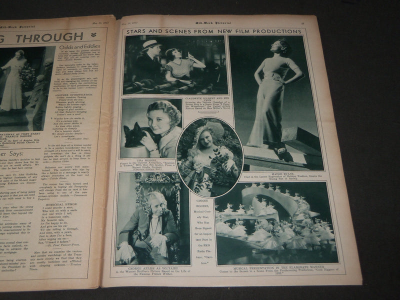 1933 MAY 20 MID-WEEK PICTORIAL MAGAZINE SECTION - FRANKLIN D. ROOSEVELT - J 3201