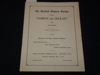 1936 HARTFORD ORATORIO SOCIETY SAMSON AND DELILAH PROGRAM - SAINT-SAENS - K 2053