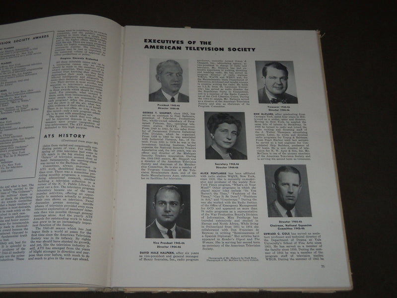 9146 AMERICAN TELEVISION SOCIETY INC. DIRECTORY BOOK - HARDCOVER - KD 4879