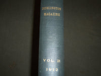 1912 APRIL-SEPTEMBER THE BURLINGTON MAGAZINE BOUND VOLUME NO. 21 - R 717